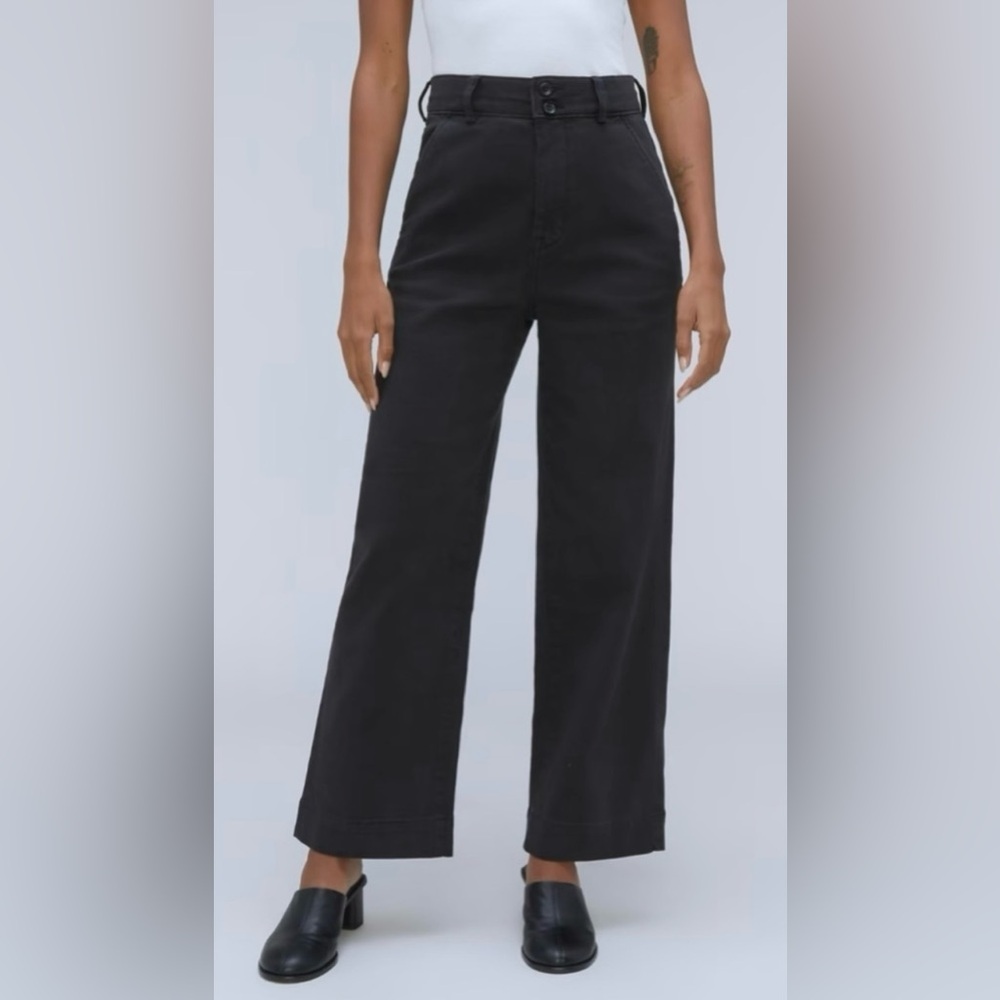 EVERLANE THE ORGANIC COTTON WIDE LEG CROPPED PANT, SIZE 2, NWT